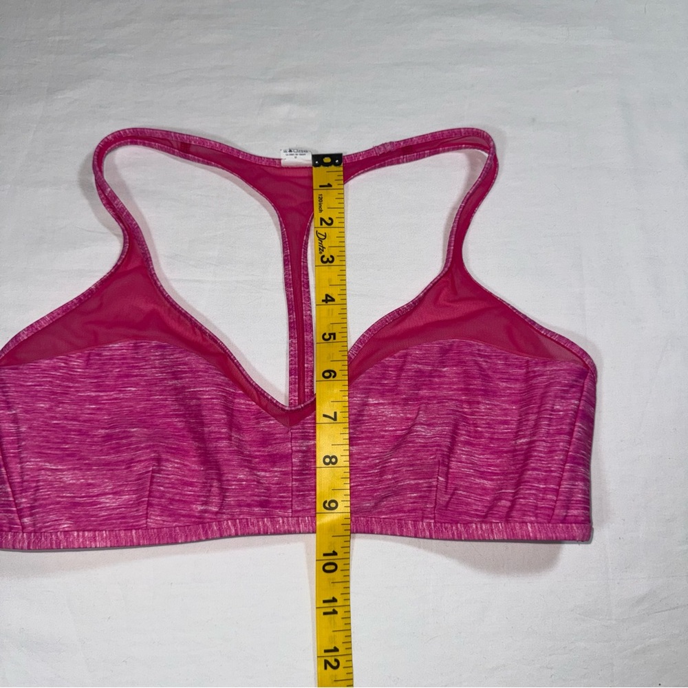 Lululemon Reversible Bikini Top‎ Pink Size 8 Space Dye White Mesh T-Back Swim - Picture 9 of 9